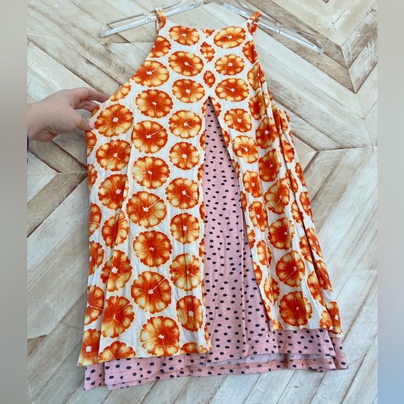 Anthropologie Porridge Women’s Orange Slice High Neck Tank Top Tunic Rare Viral - Picture 8 of 8